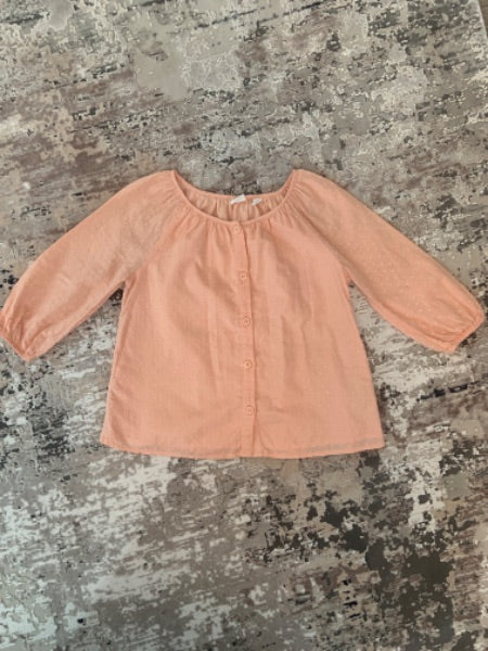Gap size S peach 3/4 sleeve dressy shirt, Kids 7 & 8 (small)