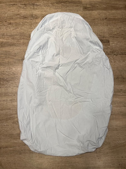 Kushies organic Jersey cotton blue crib sheet retails $40