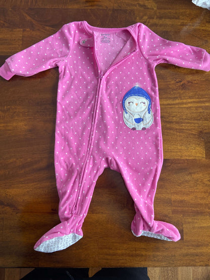 Three Carter’s Fleece Sleepers 9 months, Kids 9 Month (6-9M)