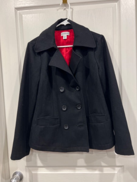 EUC, Motherhood Maternity Black Wool Mix Duffle Coat, Size Medium, Maternity M (8-10)