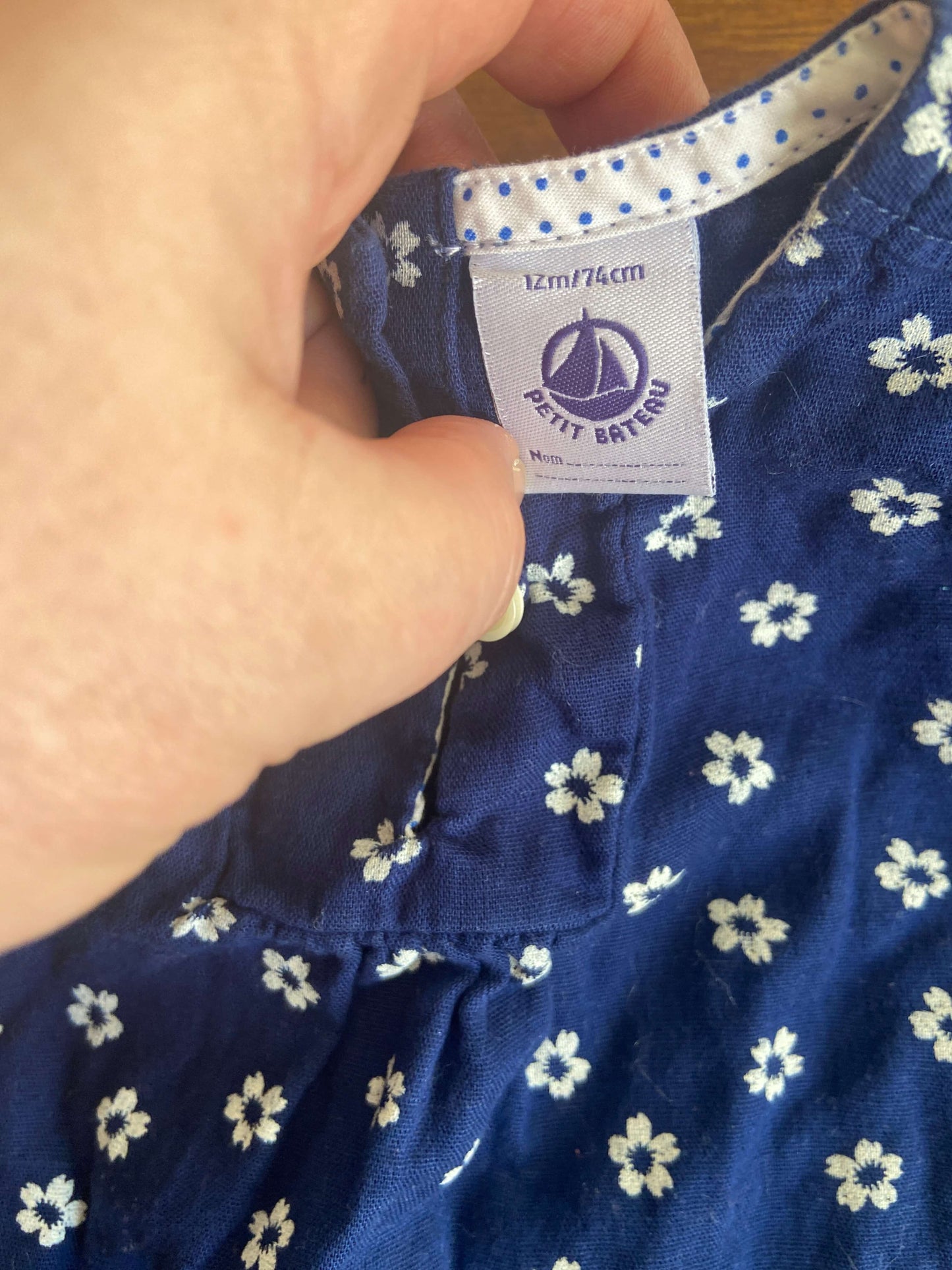 Petit Bateau Navy Blue Dress 12 months, Kids 12 Month (9-12M)