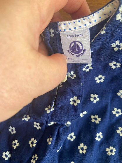 Petit Bateau Navy Blue Dress 12 months, Kids 12 Month (9-12M)