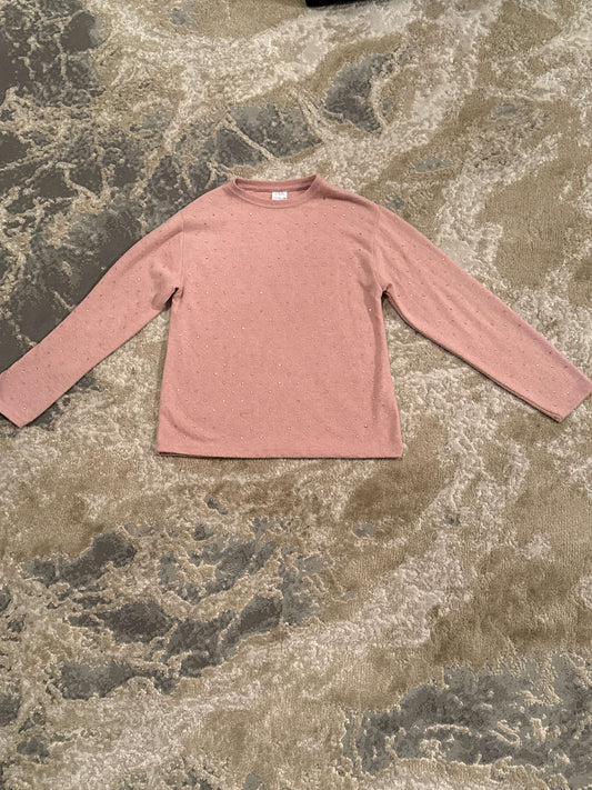 Zara size 11-12 pink sweater with rhinestones, Kids 12 & 14 (large)