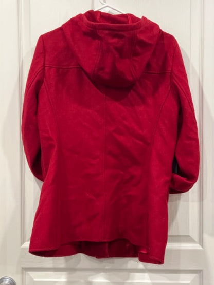 EUC, Motherhood Maternity Red Wool Mix Dress Coat, Maternity M (8-10)