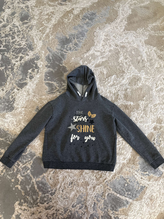 Preview Size S  GREY  Hoodie “ the stars shine for you”, Kids 6/6X