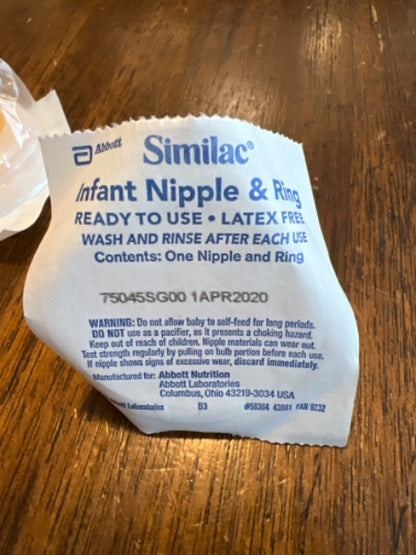 New bundle of 3 simlac baby bottle nipples and ring
