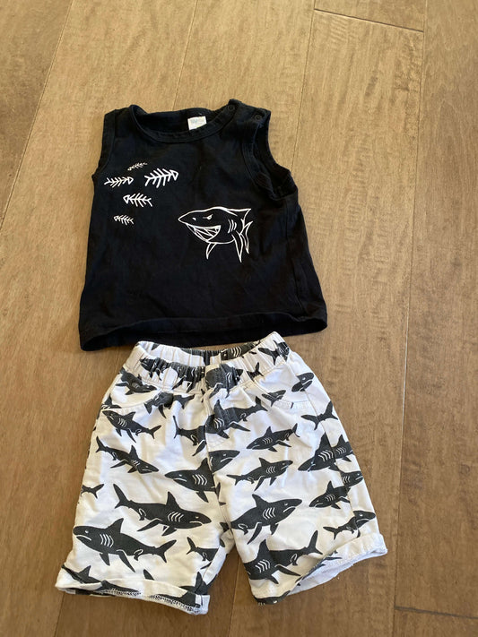 18 month shark summer outfit, Kids 18 Month (12-18M)