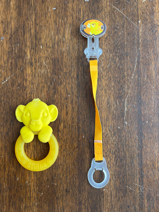 Disney Lion king teether and clip on holder