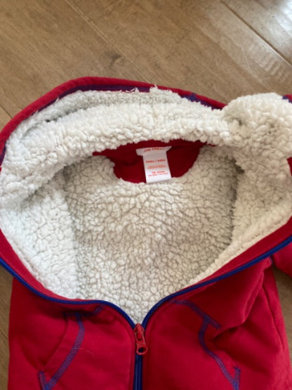 Red Joe Fresh zip up hoodie. Size18-24 month, Kids 24 Month (18-24M)