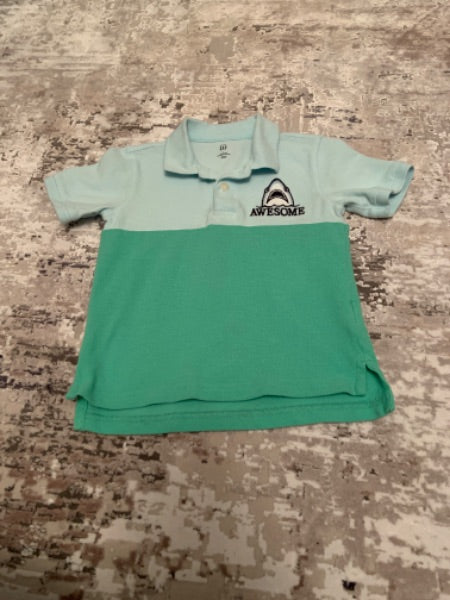Baby Gap size 2 polo light green & blue shirt, Kids 2T