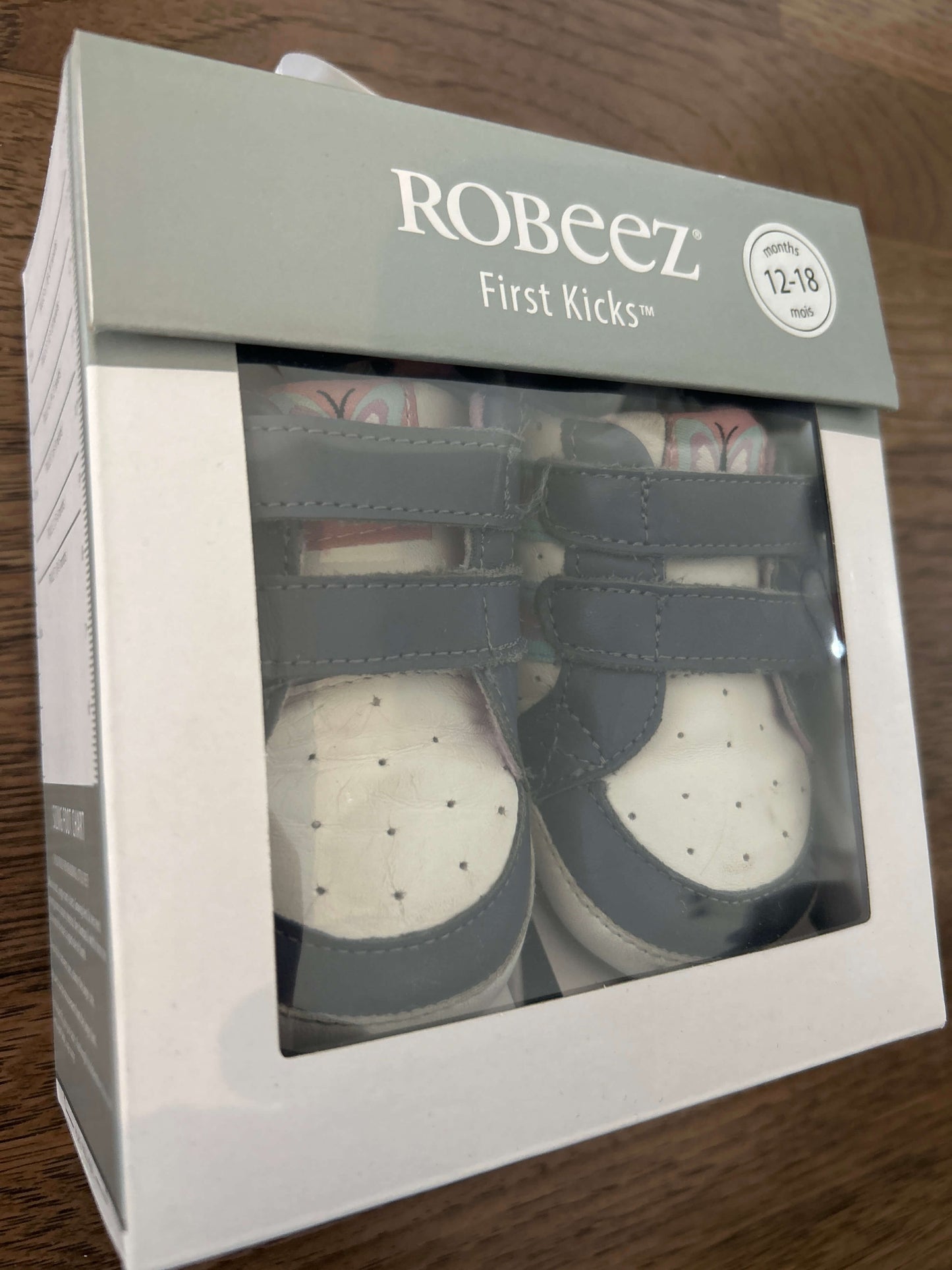 Robeez First Kicks shoes - 12-18 months Leather Upper, Shoes 5 (Walkers:12-24 mth)