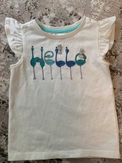 Gymboree size 18-24m white bird shirt with cute blue short, Kids 24 Month (18-24M)