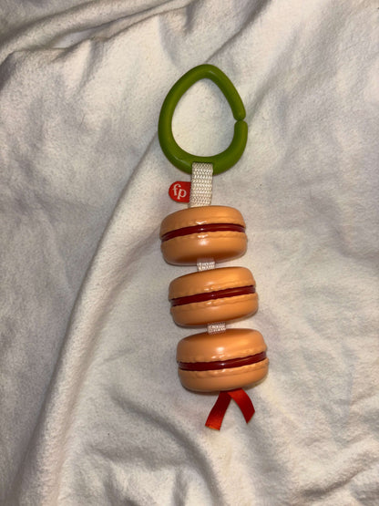 Fisher Price macaroon rattle with clip
