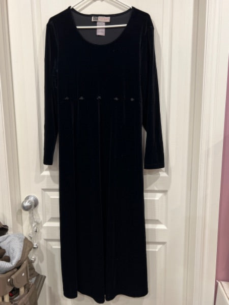 VGUC, Black Stretchy Velveteen Dress, Size XL, Maternity XL (16-18)