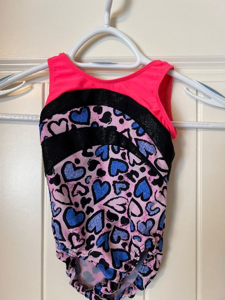 Kids gymnastic and dance  outfit with hearts size 2/3. Retails $65, Kids 3T