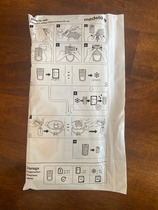 Breast milk storage bags