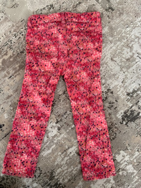 Baby Gap size 3 mini skinny floral pink pants, Kids 3T