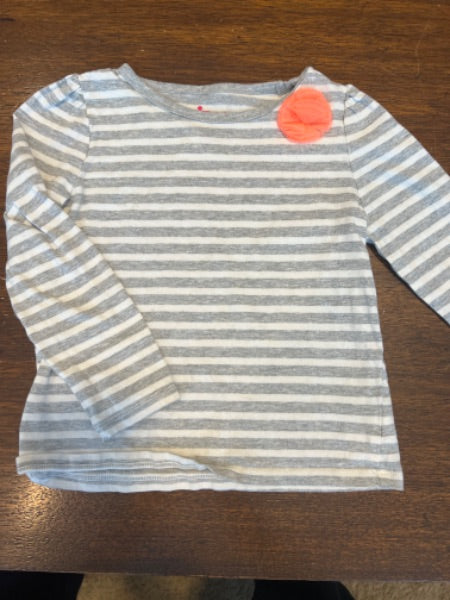 4t long sleeve striped shirt with 3D flower detail. , Kids 4/4T