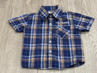Boys s/s button up shirt, size 18mos, VGUC, Kids 18 Month (12-18M)