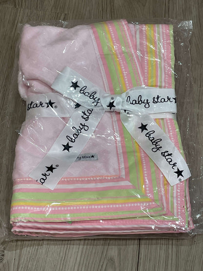 BNIP, Baby Girl Gift Set: Blanket, mini comfort blankie & baby shirt (size 6-12mos), Baby Star brand, MSRP: $60