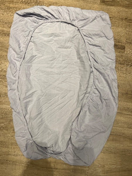 Blue cotton crib sheet