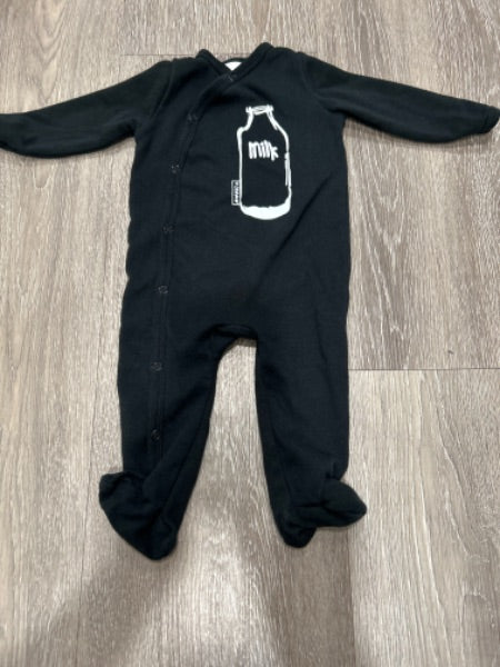 Oh Bebe Black Milk onesie pyjama, Kids 6 Month (3-6M)