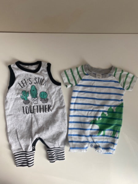 Set of 2 newborn summer rompers , Kids Newborn