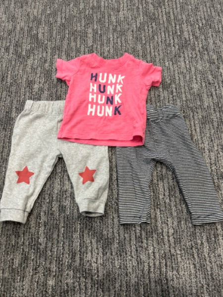 Pekkle pants and Carter’s hunk t-shirt combo, Kids 9 Month (6-9M)