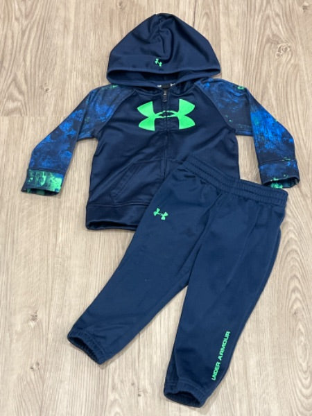 EUC, Navy Blue Under Armour Tracksuit, size 18mos, Kids 18 Month (12-18M)