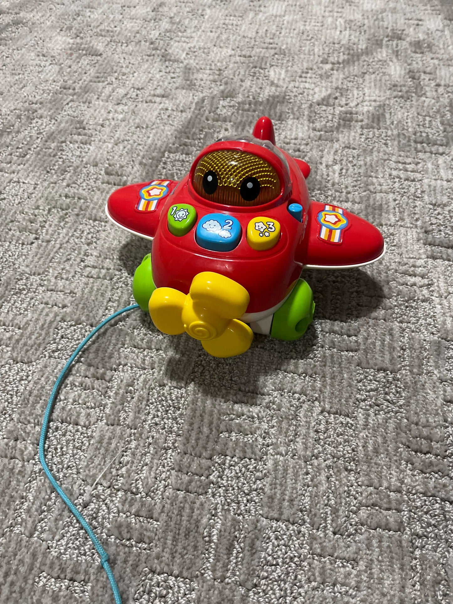 V Tech pull and pop airplane toy