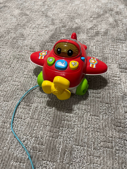 V Tech pull and pop airplane toy