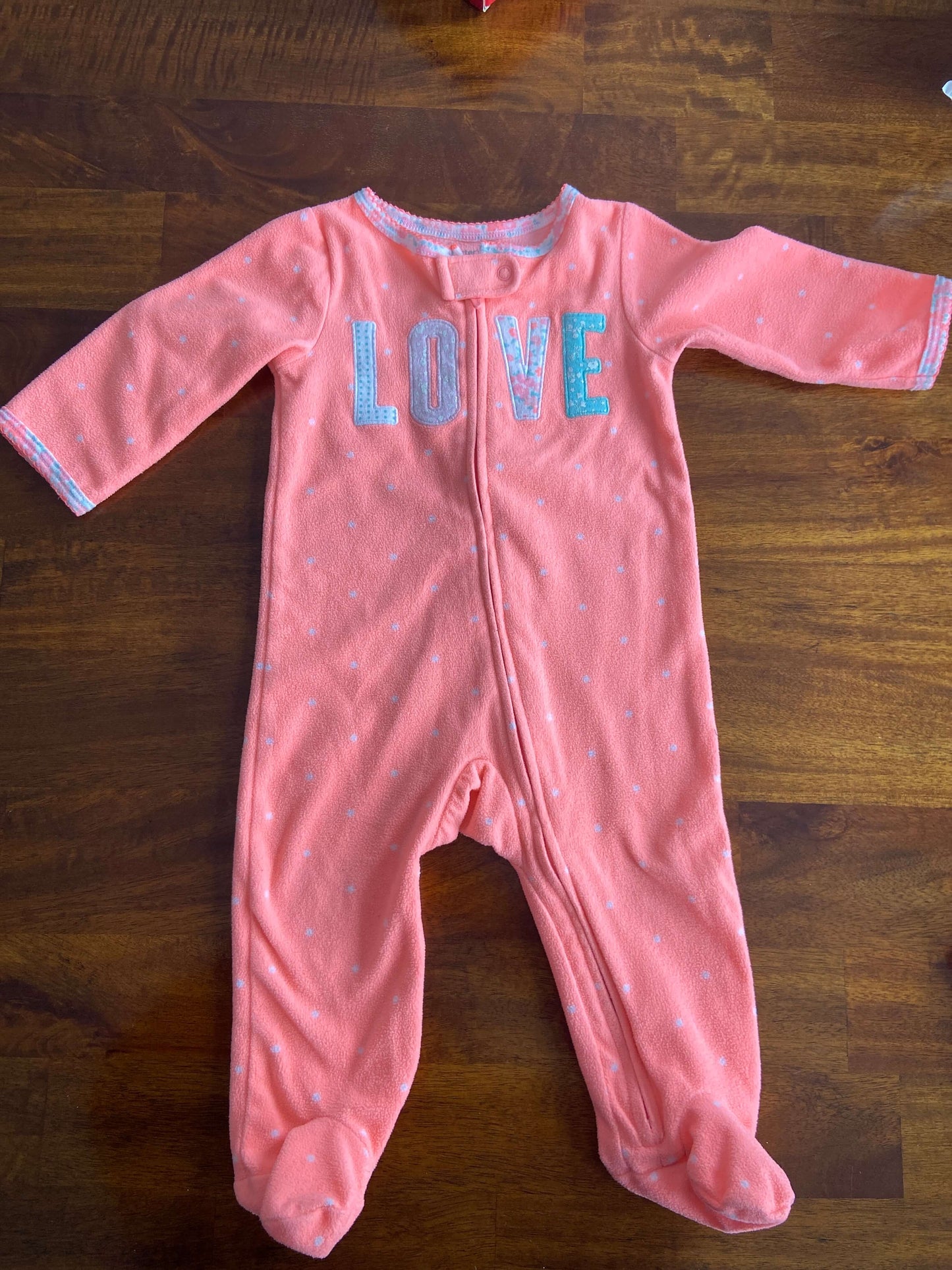 Three Carter’s Fleece Sleepers 9 months, Kids 9 Month (6-9M)