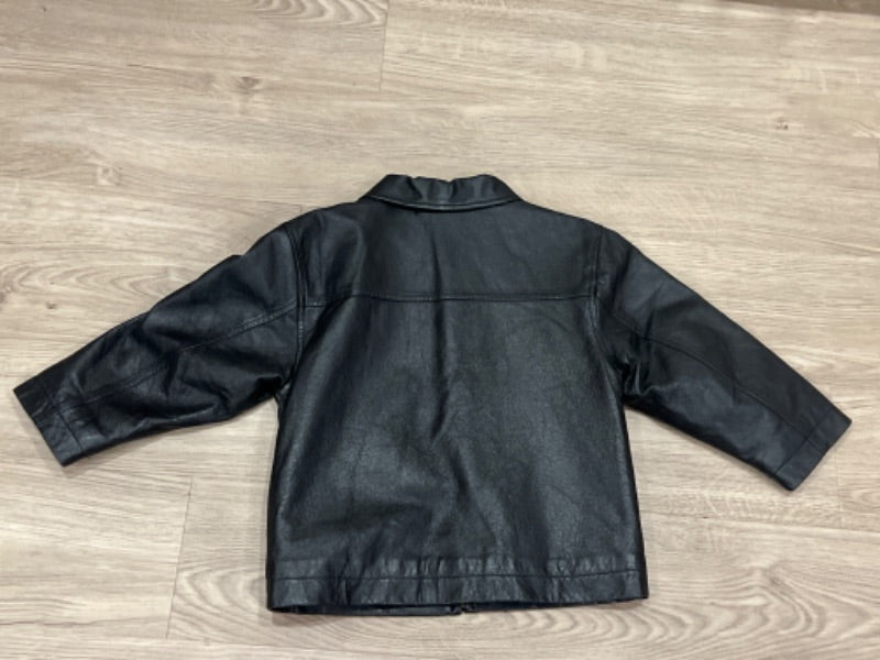 EUC, Genuine Black Leather Jacket, Gymboree, size 4 yrs, Kids 4/4T