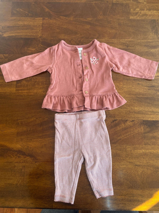 Carter’s two piece light brown outfit 3 months, Kids 3 Month (0-3M)