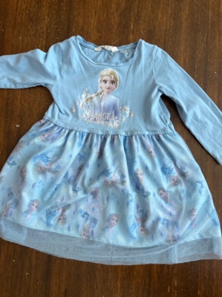 H and M blue frozen dress 4T , Kids 4/4T