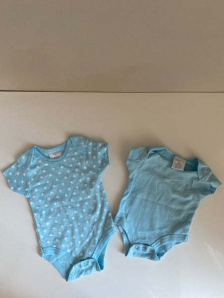 Set of two baby blue tshirt onesies size 3-6 month, Kids 6 Month (3-6M)