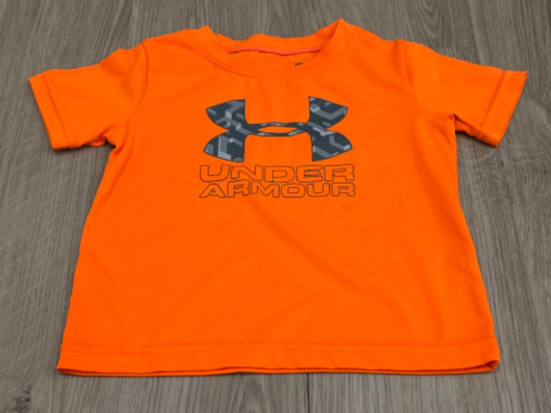 Under Armour short set (Orange/Grey), size 18mos, EUC, Kids 18 Month (12-18M)