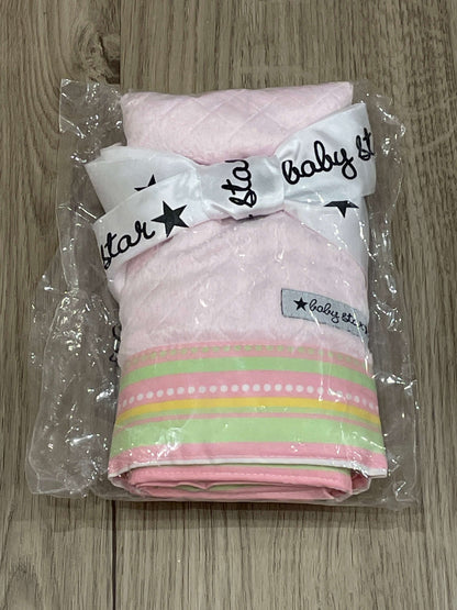 BNIP, Baby Girl Gift Set: Blanket, mini comfort blankie & baby shirt (size 6-12mos), Baby Star brand, MSRP: $60