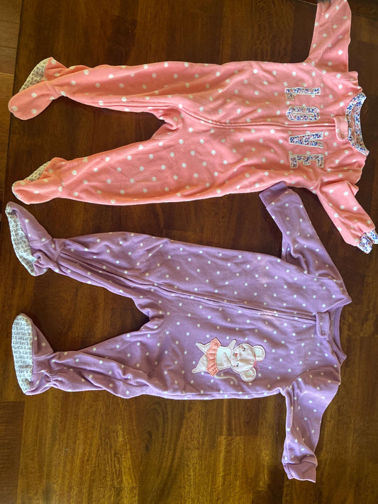 2 Carter’s Fleece Sleepers 12 months , Kids 12 Month (9-12M)