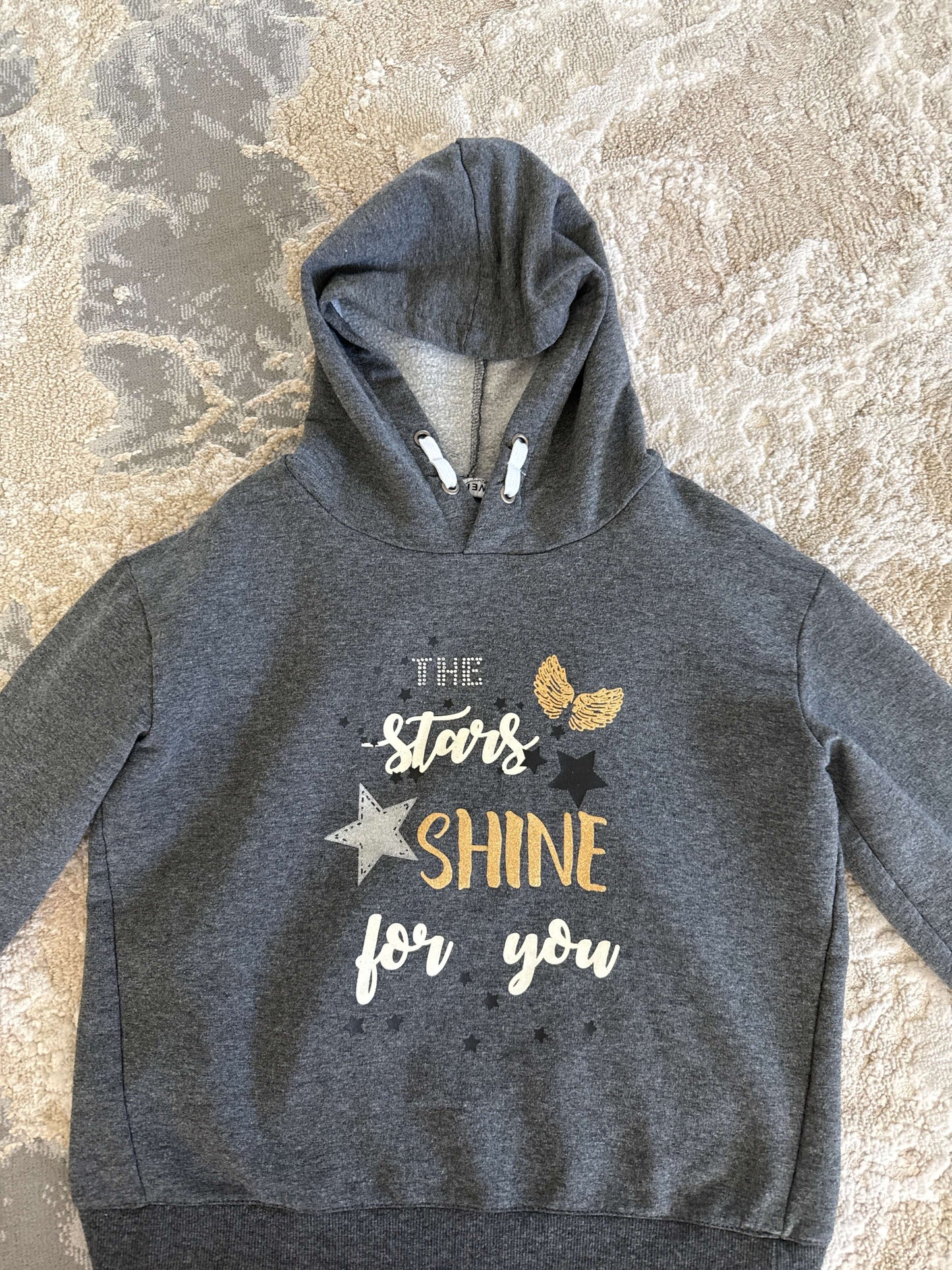Preview Size S  GREY  Hoodie “ the stars shine for you”, Kids 6/6X