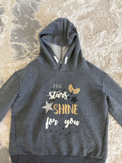 Preview Size S  GREY  Hoodie “ the stars shine for you”, Kids 6/6X