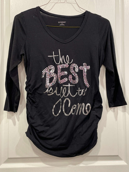 Motherhood Maternity, Black Maternity Top, 3/4 length sleeves, size Small, VGUC, Maternity S (4-6)
