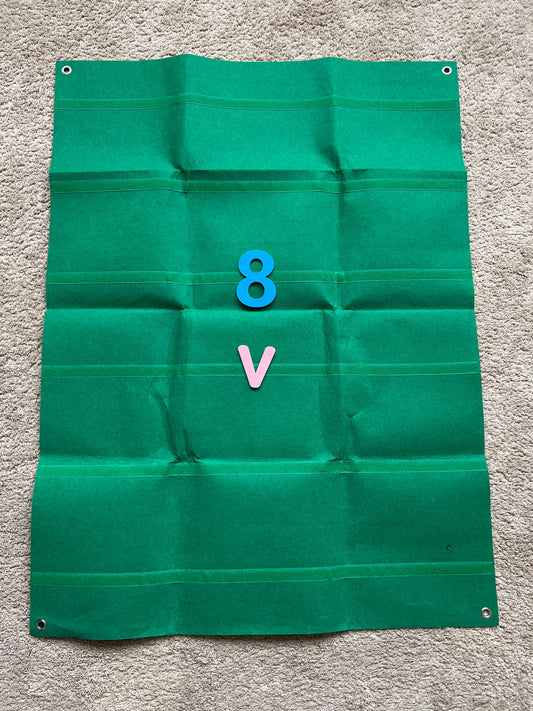 *Teaching alphabet and number felt board.  Velcro teachers tool