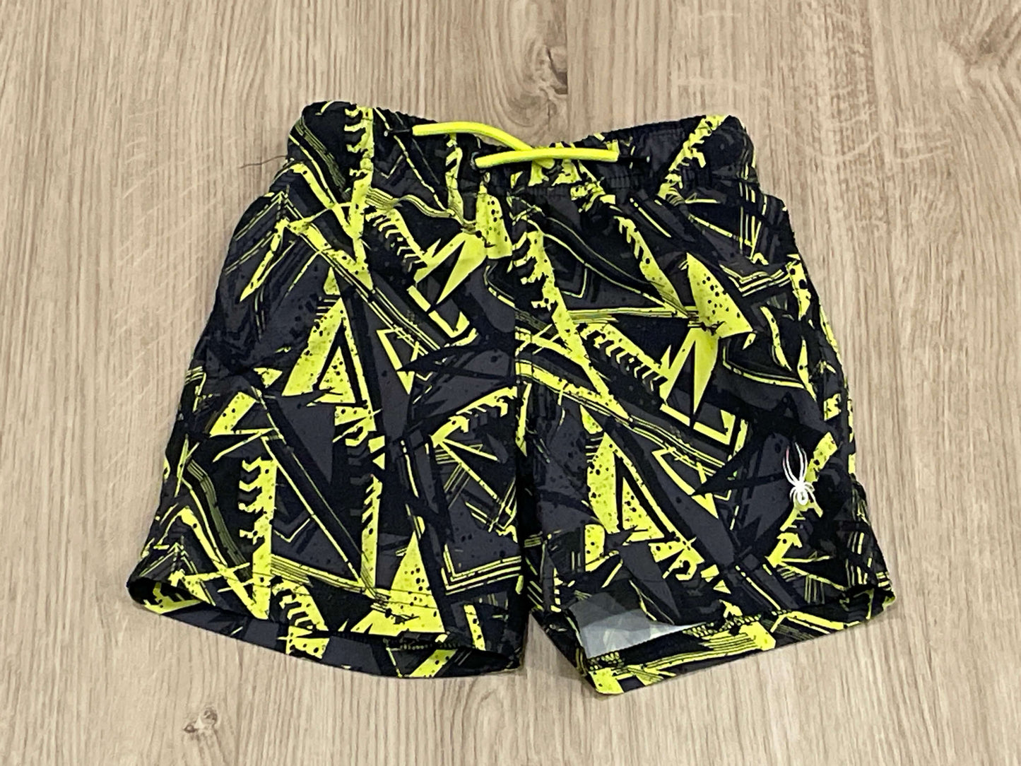 Spyder Swim Trunks, Black/Yellow, size XS (4/5), EUC, Kids 4/4T