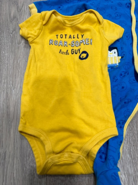 Totally Roar-Some little guy onesie and Penguin soccer pyjama, Kids 9 Month (6-9M)