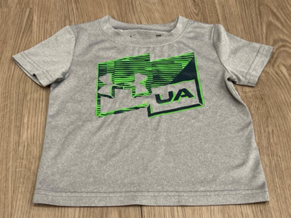 Under Armour short set (Grey/Green), size 18mos, EUC, Kids 18 Month (12-18M)