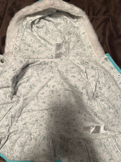 3T outdoor green  jacket with floral lining , Kids 3T