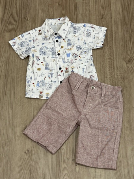 Boys short sleeve shirt, suit jacket & shorts, size 1, (12-18mos), EUC, Kids 18 Month (12-18M)