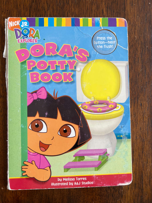 Dora potty book with button of sound of flushing toilet