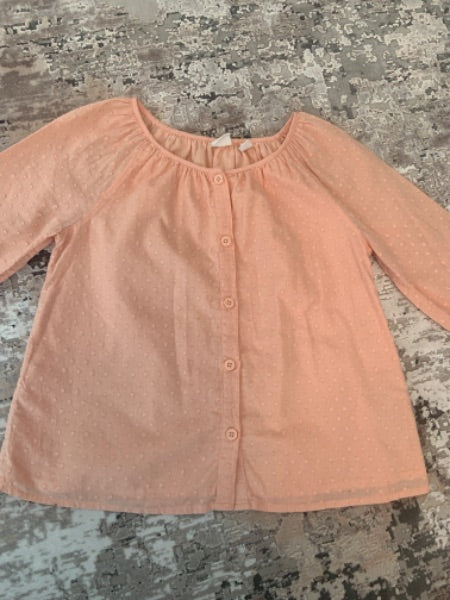 Gap size S peach 3/4 sleeve dressy shirt, Kids 7 & 8 (small)